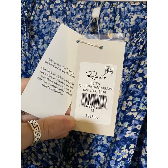 Rails NWT Eliza Drawstring Waist Dress "Ice Chrysanthemum", Size Medium, MP $238 - Picture 5 of 9